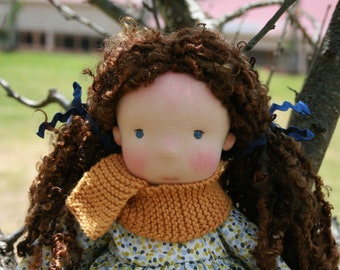 Fionnghal - 14 Inch Waldorf-Inspired Natural Fiber Art Doll