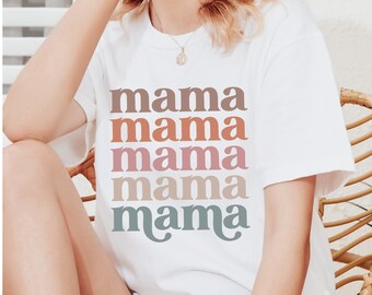 Retro Stacked Mama Shirt lots of colors