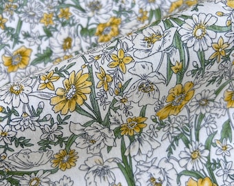 Rose & Hubble Wild Meadow on cream 100% cotton Poplin Fabrics