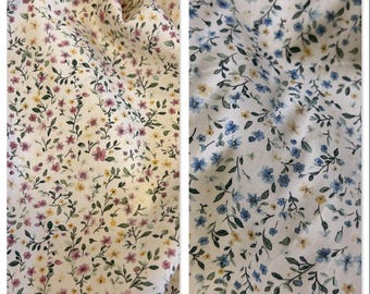 Rose & Hubble Tilda ditsy  Buds Pink or Blue-  100% Cotton Poplin Fabric, Fat quarter, 1/2m, 1m crafts, CP0456