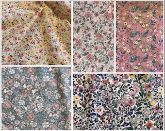 Rose & Hubble Country Garden Floral Print, 100% Cotton Poplin Fabric