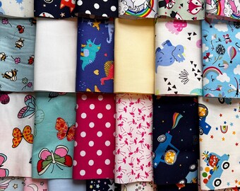Patchwork Squares - 4, 5 or 10 inch - 50 squares Children's print's