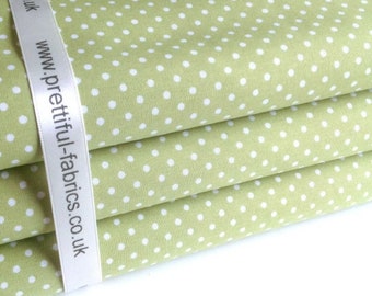 Rose & Hubble 3mm Polka Dot Lime Green, 100% Cotton Poplin Fabric, Fat quarter, 1/2m, 1m crafts, UK seller