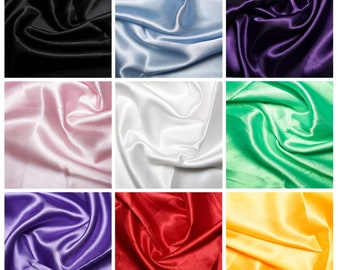Polyester Satin Fabric: Pinks, Reds, Purples, Lightweight