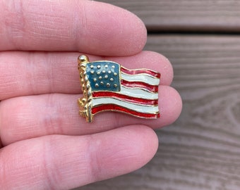 4th of July USA American Flag Patriotic Spirit Brooch Pin Independence Day Gift