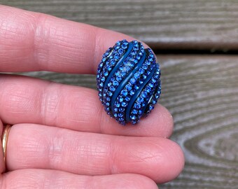 Swarovski Vintage Signed Large Faceted Crystal Ring