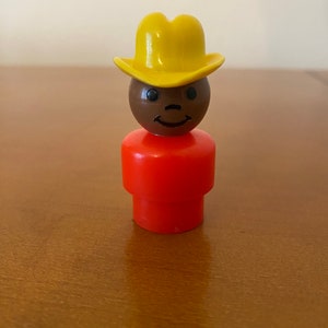 Vintage Fisher-Price Little People Plastic African-American AA Cowboy