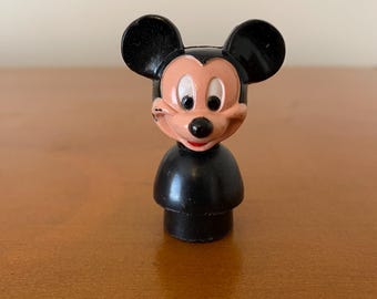 Figura vintage de Mickey Mouse de Little People de Disney, similar a Fisher-Price de Illco