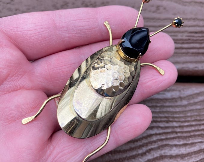 Vintage Jewelry Beautiful Metal and Rhinestone Bug Insect Pin Brooch - Etsy