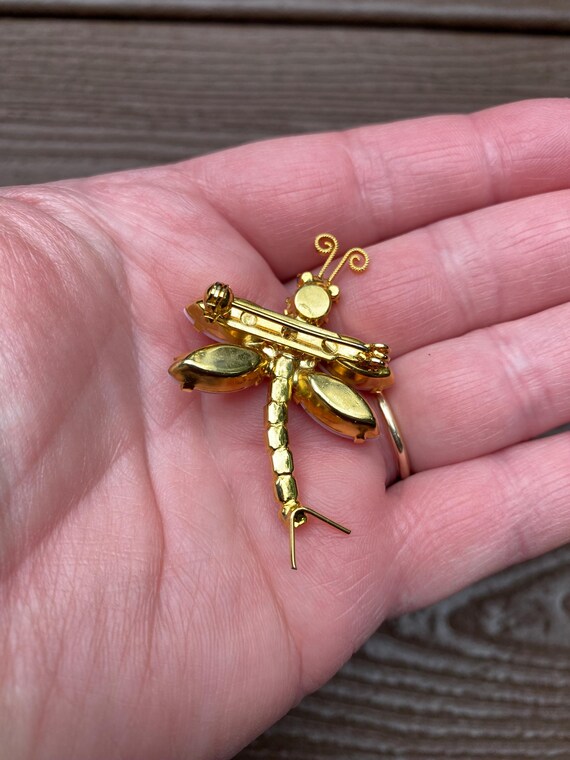 Vintage Jewelry Exquisite Pink Givre Art Glass and Aurora  Frangos Dragonfly Pin/Brooch - NEVER BEEN WORN main image 0