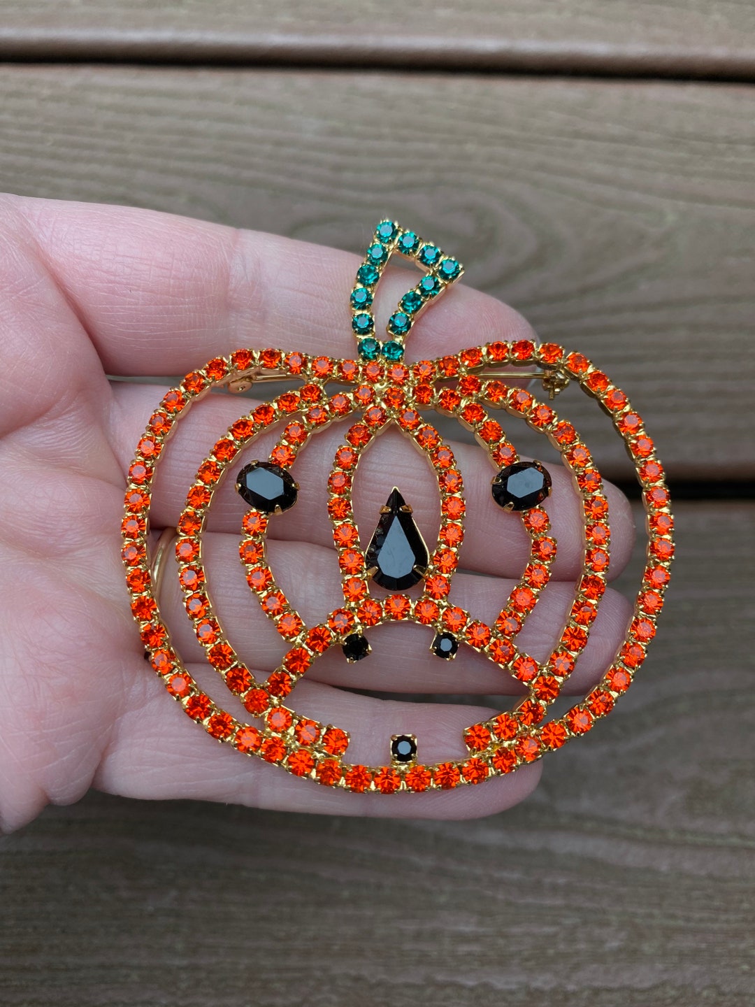 Vintage Jewelry Beautiful Rhinestone Fall Autumn Jack O’lantern Pumpkin ...