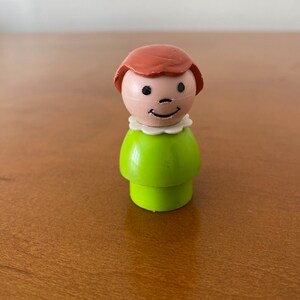 Vintage Fisher-Price Little People HTF Lime Green Girl Brown Hair