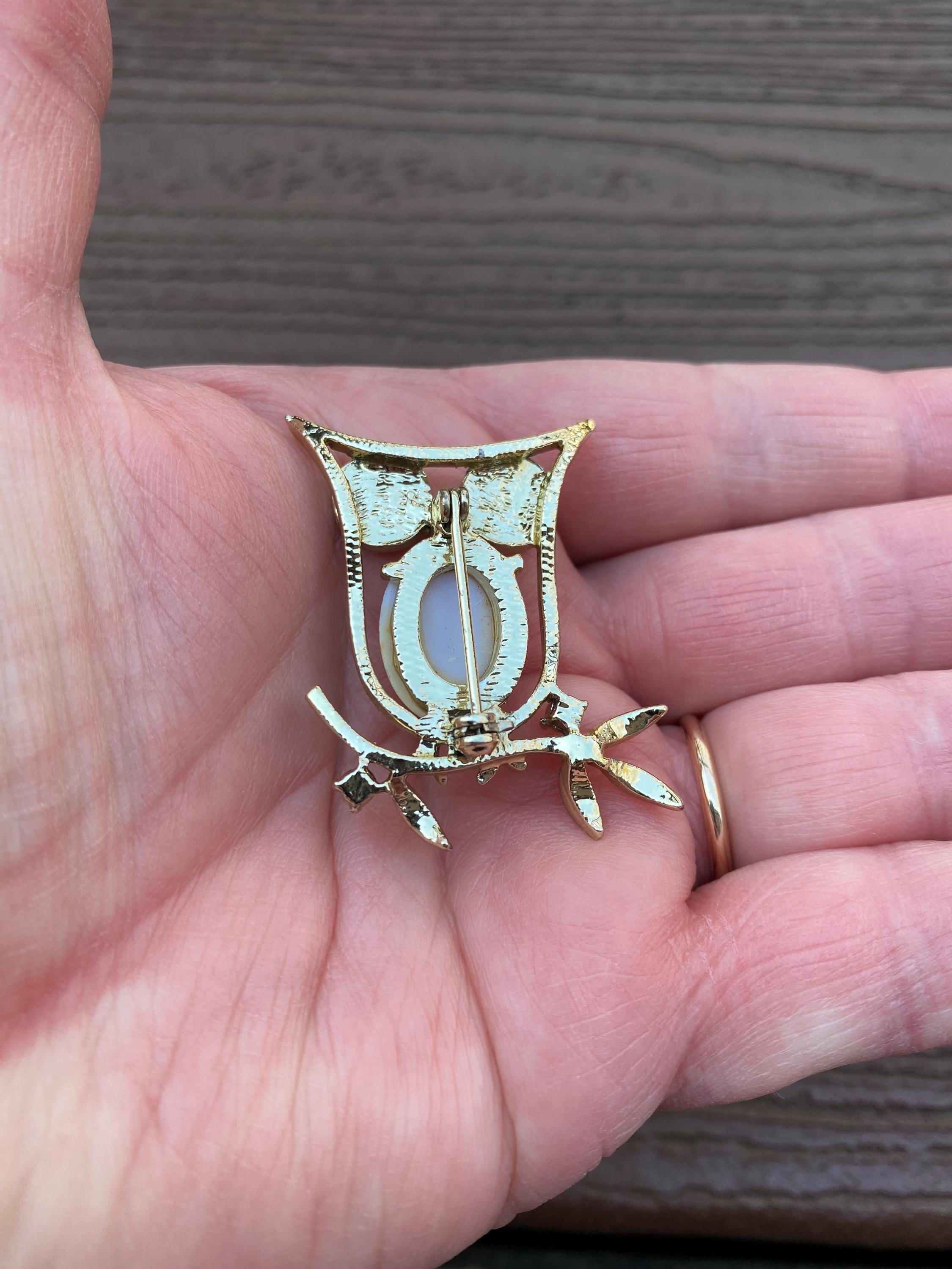 Broche Unique Ajourée Or Et Nacre Irisé - Bijou Rétro, Parfait état, Référence 3554