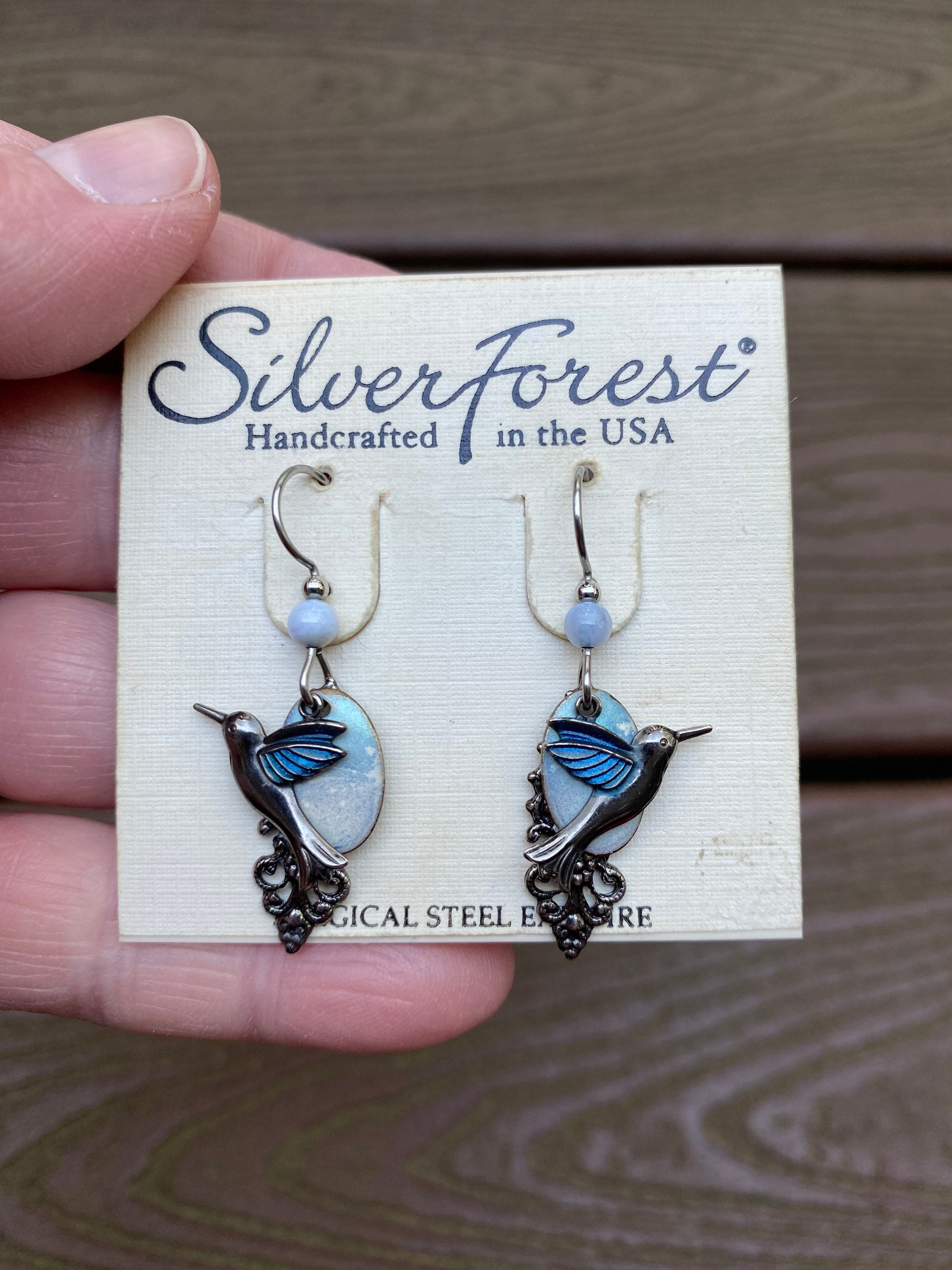 Silver forest deals hummingbird earrings