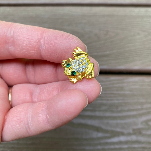 Vintage Jewelry Adorable Rhinestone Frog Pin Brooch