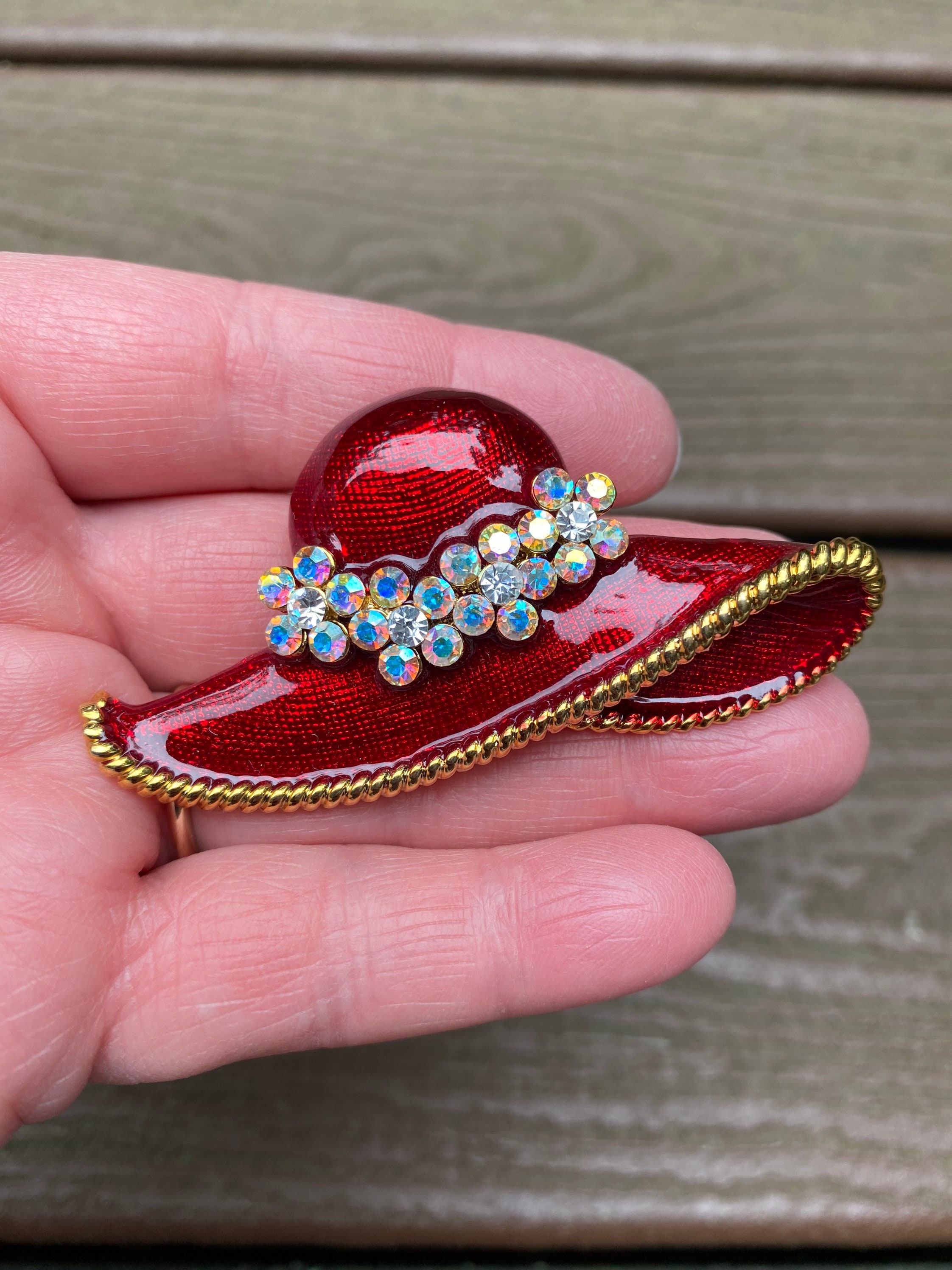 Red hat pins and best sale brooches