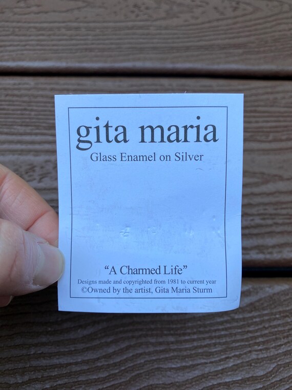 Vintage Jewelry Signed Gita Maria Adorable Enamel on  display picture 2