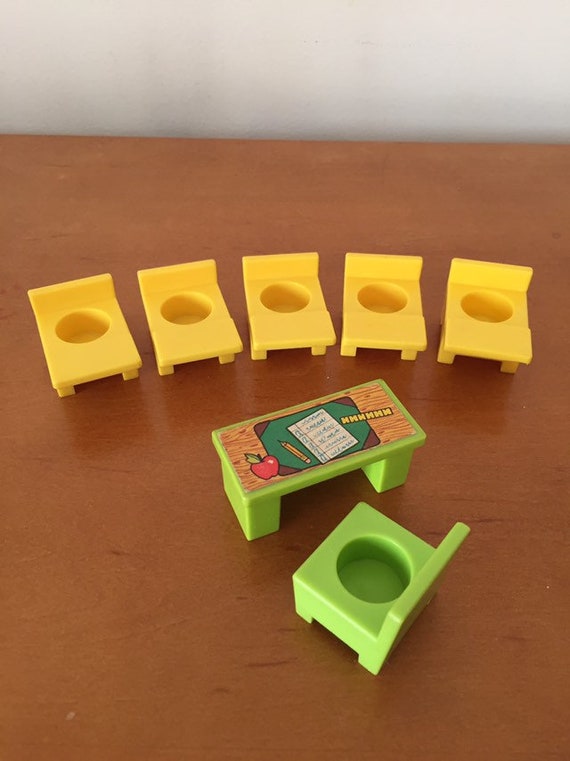 VINTAGE FISHER PRICE LITTLE PEOPLE 994 CAMPER REPLACEMENT LITHOS STICKERS DECALS