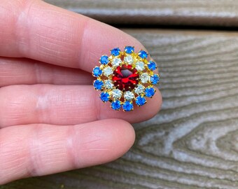 Vintage sieraden prachtige patriottische 4 juli rood-witte en blauwe verstelbare ring