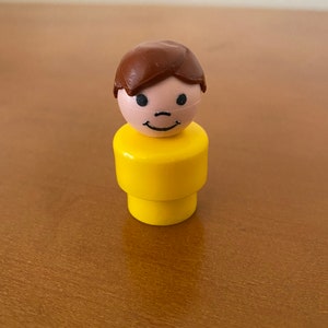 Vintage Fisher-Price Little People Yellow Boy with Brown Hair