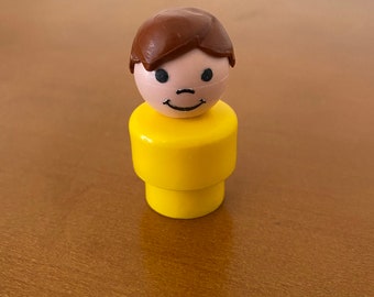 Vintage Fisher-Price Little People Yellow Boy with Brown Hair