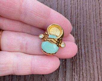 Ensemble De Bijoux Mode Avon - Cercle Broche, Boucles D'Oreilles Et Collier - Couleur Or - Occasion