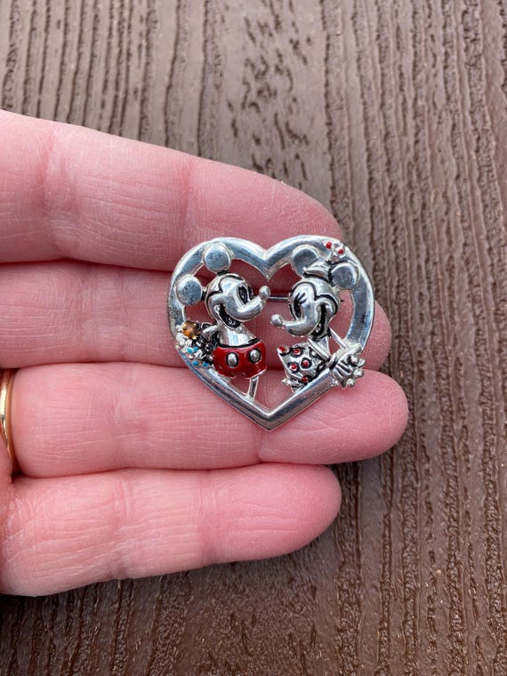 Vintage Jewelry Signed Napier Disney Beautiful Mickey and Minnie