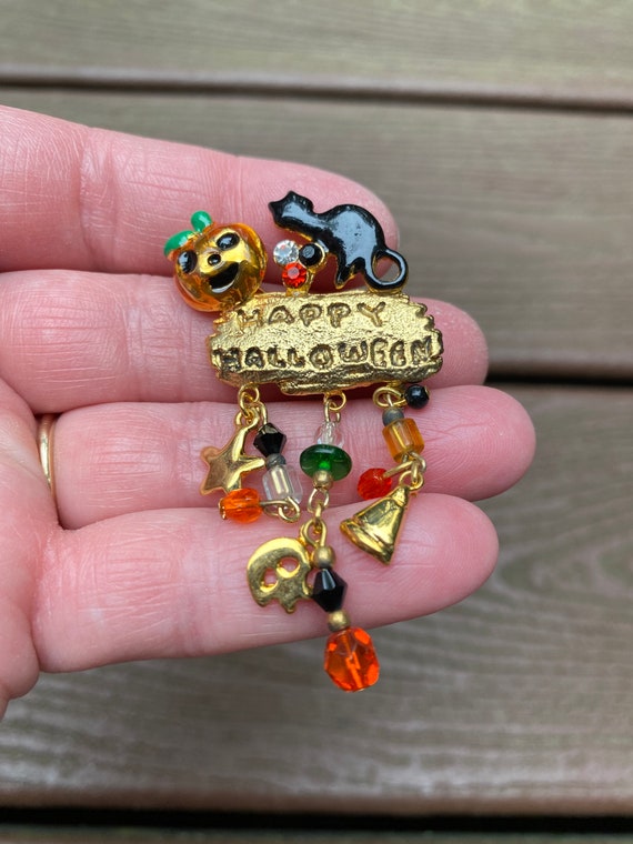 Buy Vintage Jewelry Adorable Enamel Happy Halloween Dangle Pin