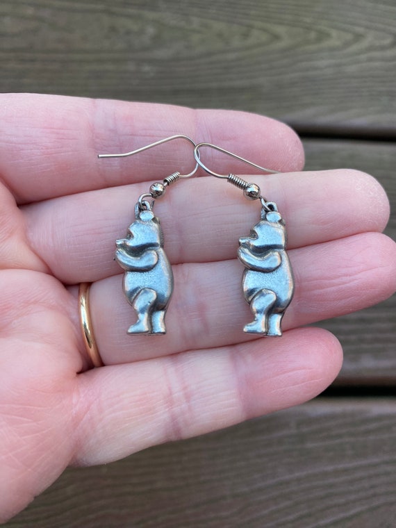 Vintage Jewelry Adorable Danforth Pewter Disney Winnie the Pooh Pierced Earrings Etsy Canada