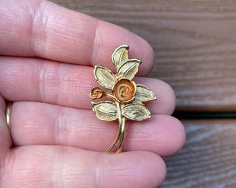 Collier Vintage Nina Ricci Paris Années 80 - Fleurs Et Strass Roses - Métal Doré