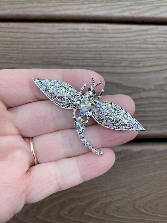 Vintage Jewelry Exquisite Silver Tone and AB Aurora Borealis