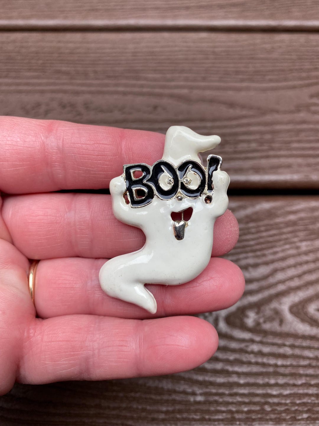 Vintage Jewelry Adorable Enamel Boo Ghost Halloween Pin Brooch - Etsy