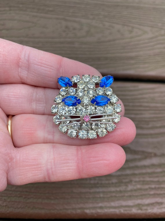 Vintage Jewelry Gorgeous Blue and White Rhineston… - image 1