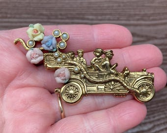 Broche Parapluie Vintage En Métal Doré - Occasion, Style Rétro, Ornement élégant