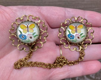 Vintage 1950sleaf motif rhinestone cardigan scarf clip | eBay