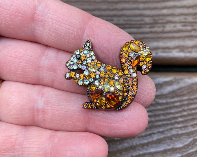 Vintage Jewelry Beautiful Rhinestone Squirrel Fall Autumn Pin Brooch - Etsy