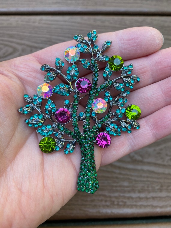 Vintage Jewelry Stunning Multicolored Rhinestone T
