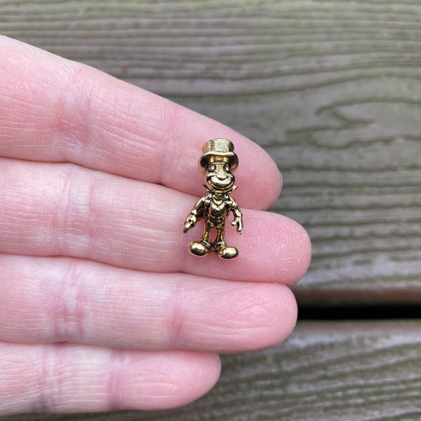 Vintage Jewelry Signed Disney Adorable Jiminy Cricket Tie Tack Pin Brooch