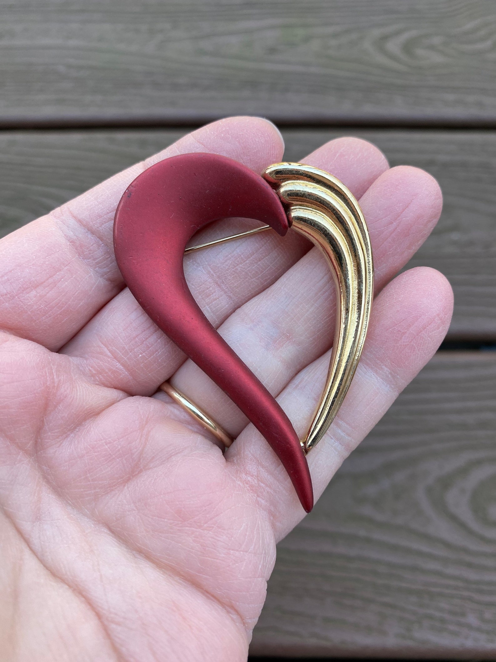 Vintage Jewelry Signed LR Lady Remington Beautiful Satin Red Etsy