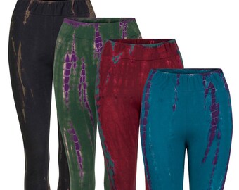 New long TIE DYE Leggings festival pagan fairy clothing red blue green black up to PLUS size