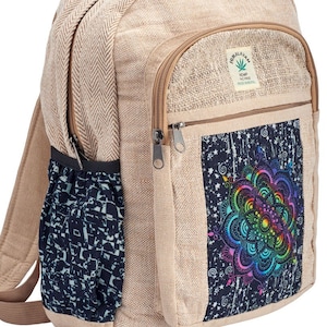 HEMP BACKPACK Himalayan hemp hippie backpack fair trade bag sustainable material zipped bag with pockets laptop bag notebook bag