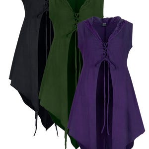 Gothic style waistcoat, hippie and festival clothing, psy trance top, pixie witch handfasting pagan clothes, faery top up to Plus Size