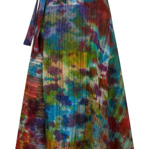 Esther Patchwork Wrap Skirt – Tie Dye Cotton | Boho Hippie Festival Clothing | One Size Fits 16–24