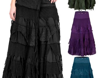 Steampunk Wrap Skirt, Gothic Pixie Festival Clothing, Plus Size