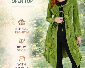 Boho Lace Long Open Top – Festival Kimono Cardigan