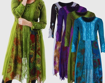 New Goddess dress Pagan style and Bohemian style long sleeve lace dress - available up to Plus size