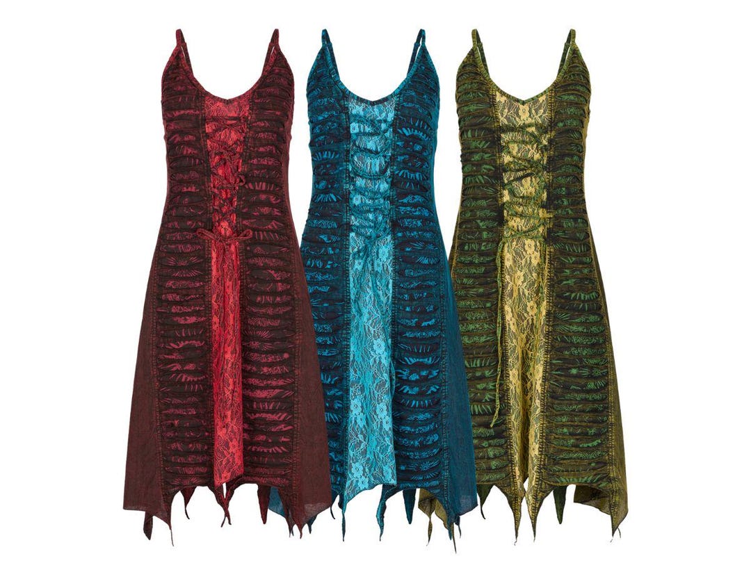 New Lace up Dress Nirvana Razor and Lace Pixie Dress Goddess Pagan ...