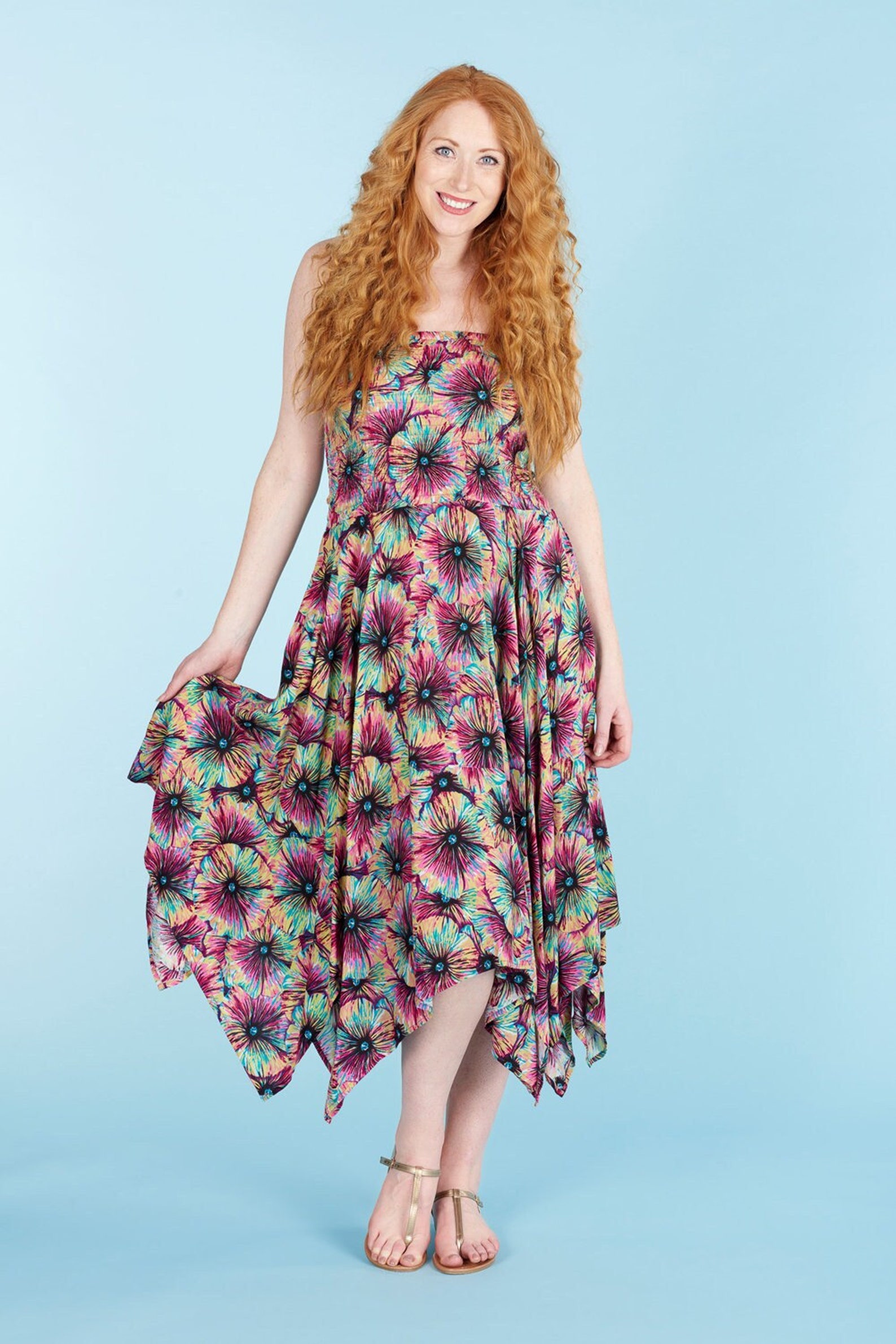 New Flower Dress Handkerchief Hem BOHO Dress PIXIE Pointed Hem - Etsy UK