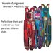 TIE DYE Unisex patchwork hippie harem Dungarees with pockets festival pagan pixie clothing up to PLUS size