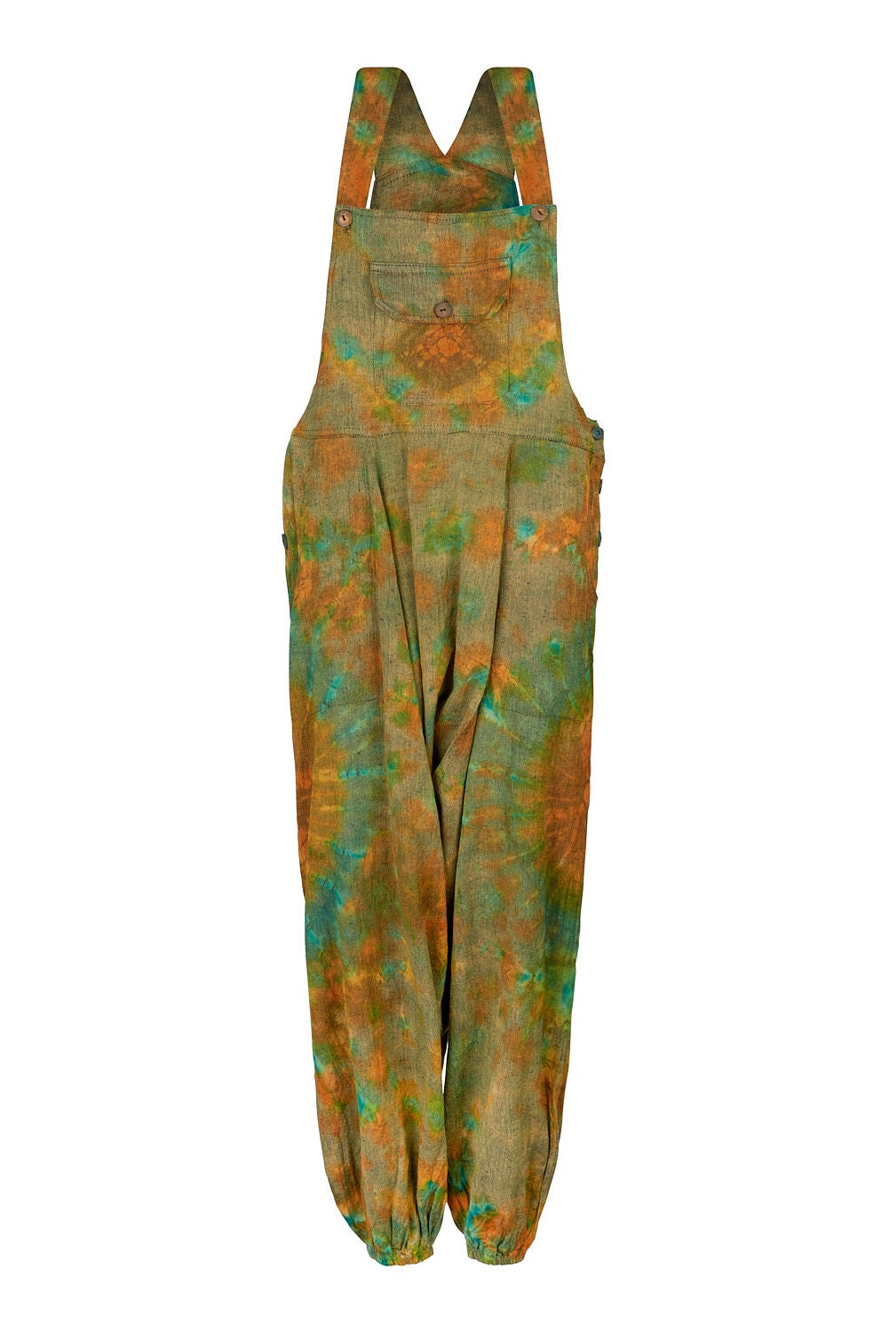 New HIPPIE TIE DYE Harem Dungarees With Pockets Festival - Etsy UK